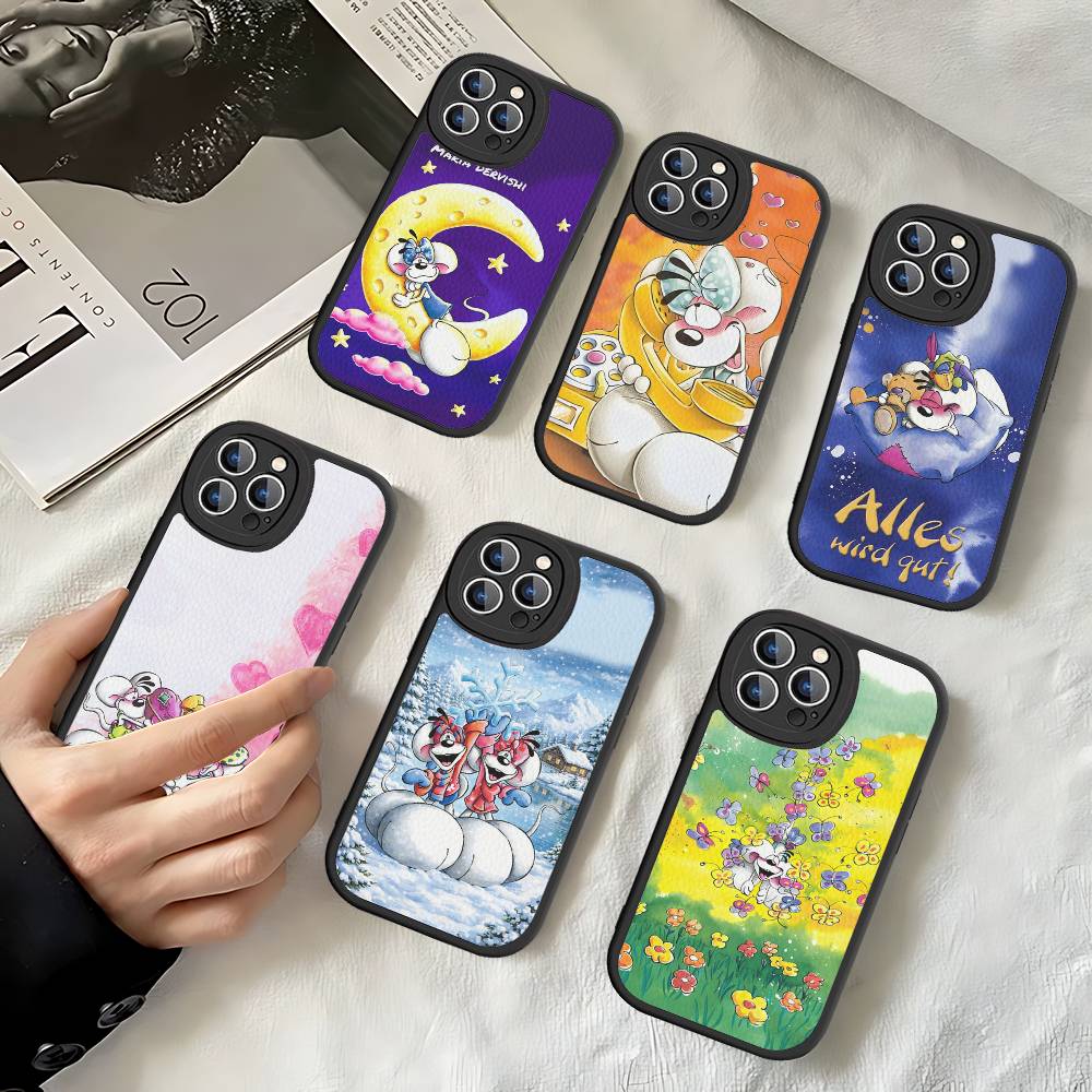 Cartoon D-Diddl Phone Case For IPhone 16 15 14 13 12 11 Pro Max Plus Leather Shockproof Cover