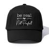 1pc BE REAL Print  Baseball Cap for Adults,  Minimalist Retro Style Casual Soft Adjustable Dad Hat, Perfect As Gift