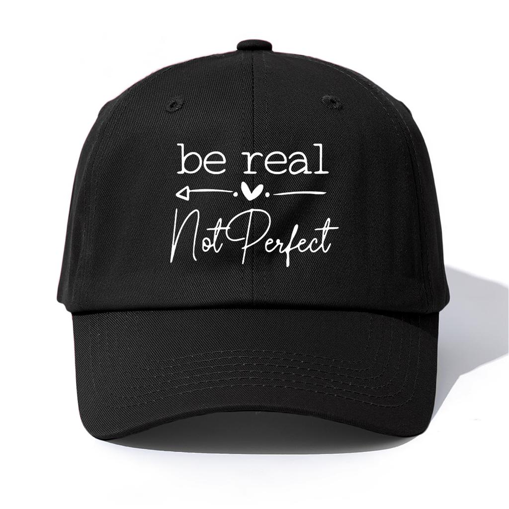 1pc BE REAL Print Baseball Cap for Adults, Minimalist Retro Style Casual Soft Adjustable Dad Hat, Perfect As Gift