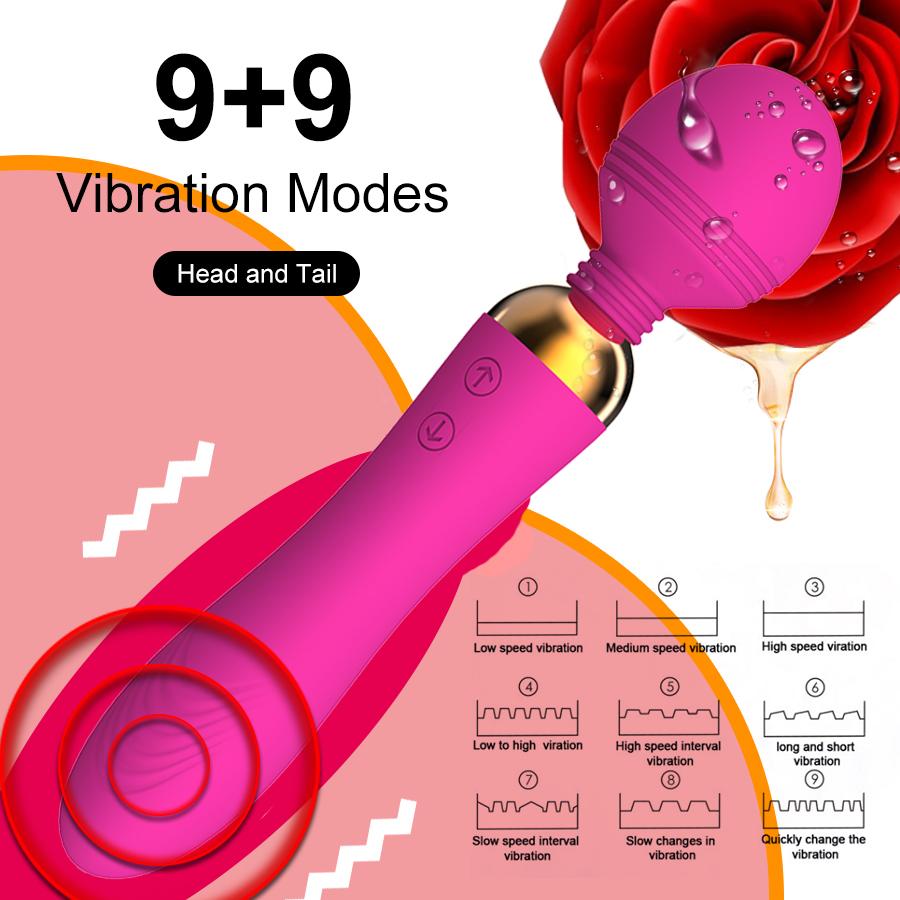 Dual Vibration Leistungsstarker Zauberstab AV Vibrator für Frau G-Punkt Massage Anal Plug Klitoris Stimulieren Erwachsene Sexspielzeug für Frauen Masturbation