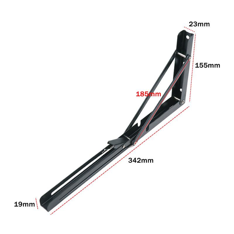 High-Strength Triangle Folding Shelf Bracket made of Cold Rolled Steel, Suitable for Wall and Table Mount, 1/2pcs