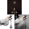 Stylish Cross And Star Pendant Necklace With Electroplated Alloy For Casual Fashion