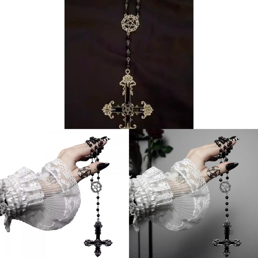 Stylish Cross And Star Pendant Necklace With Electroplated Alloy For Casual Fashion