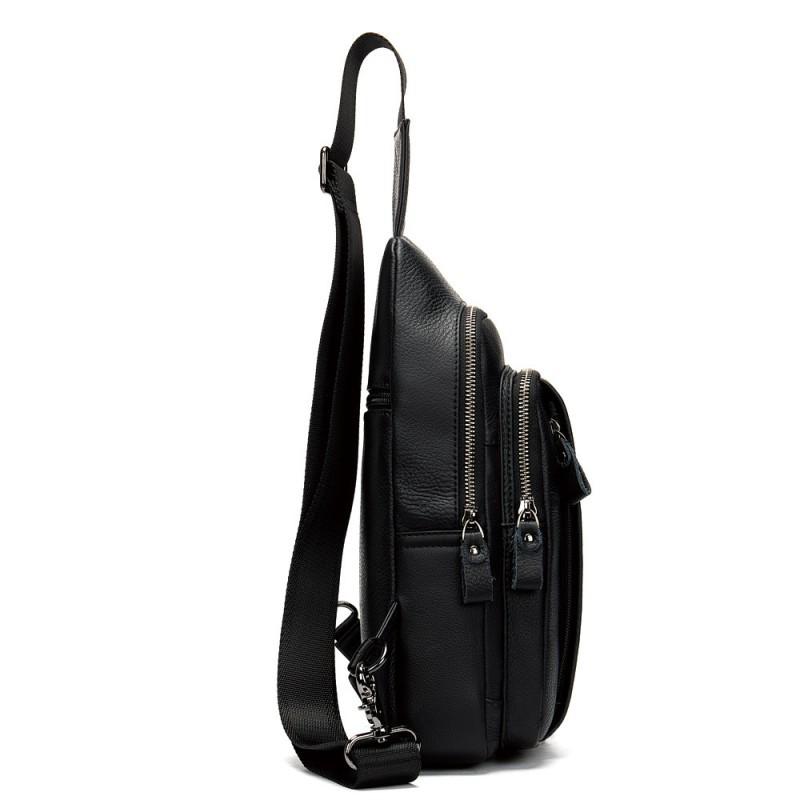 Real Cowhide Men's Bag Single Shoulder Crossbody Genuine Leather Chest Korean Casual Top Layer