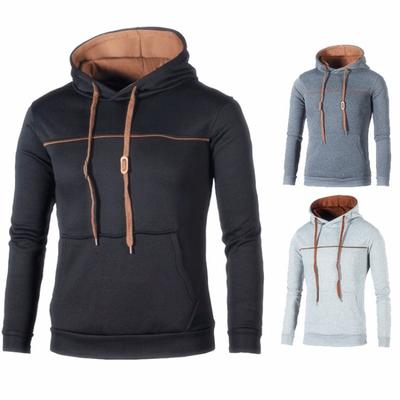 Herbst und Winter neuer Stil Herren lässiges Kapuzen-Pullover-Sweatshirt-Jacke mit Kantenfarbe