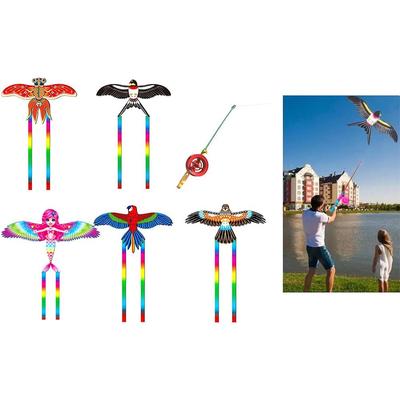 Lightweight Fishing Rod Kites Cartoon Flying Kites Funny Dynamic Kites  Kids Gift