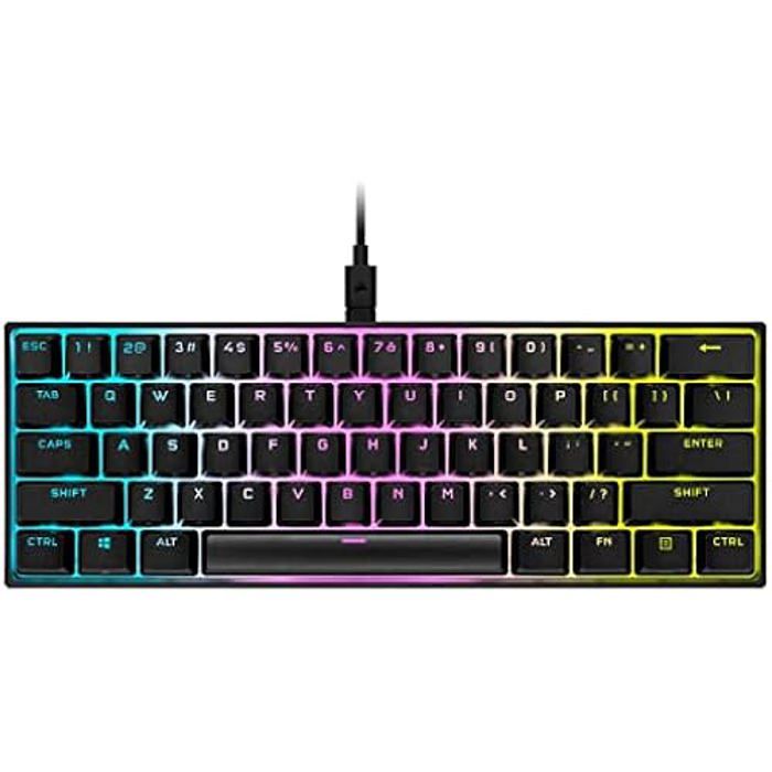 Clavier Mécanique - Corsair - K65 RGB MINI - Interrupteurs Cherry MX ROUGE - Rétroéclairé - 60% Compact