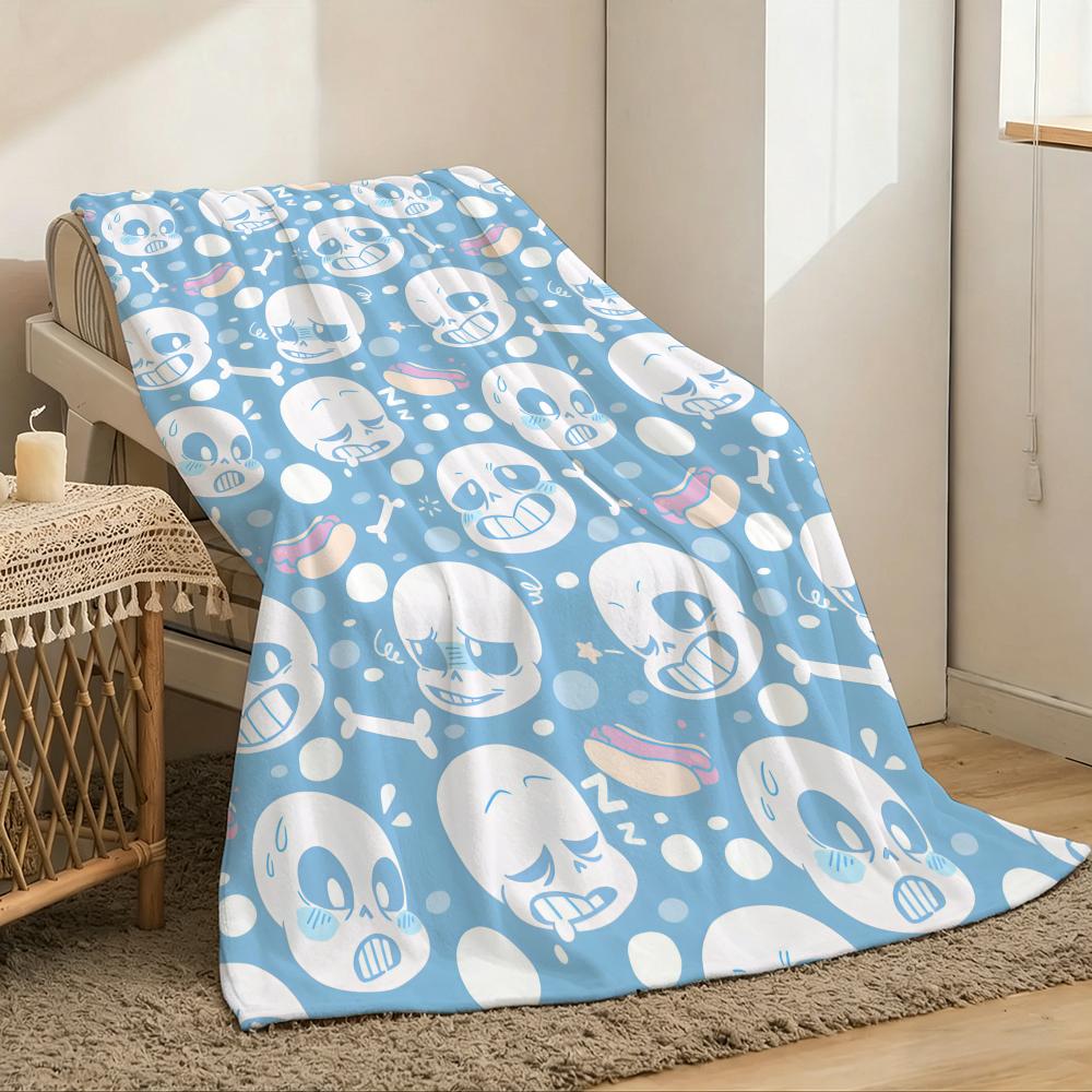 Undertale Cute Throw Lightweight 240g Flannel Blanket Soft Skin-friendly for Summer Cooling