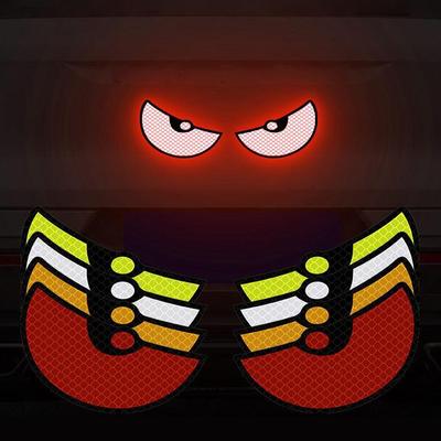 2Pcs Universal Car Reflector Sticker Safety Warning Mark High Reflective Eyes for Car Bike Helmet Sticker Motorcycle