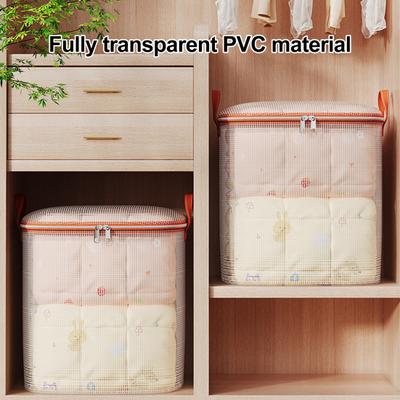 Yousheng Extra Große Wasserdichte Aufbewahrungstasche für Steppdecken mit Griffen Transparente PVC Umzugstasche Klare Sicht Schlafzimmer Organizer