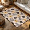 Yellow Gray Geometric Bohemian Rug, Modern Pattern Non-Slip Carpet, Cozy Living Room Mat for Scandinavian Decor