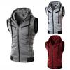 New Fashion Zipper Cardigan Sweater Mens Sleeveless Hooded Vest Jacket Plus Size S-4XL Streetwear Vest Hoodies