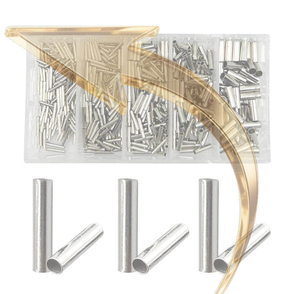 600 шт. Обжимные гильзы для рыбалки Медная трубка Соединитель для лески Рыболовная трубка Аксессуары для карповой рыбалки Pesca China Mainland