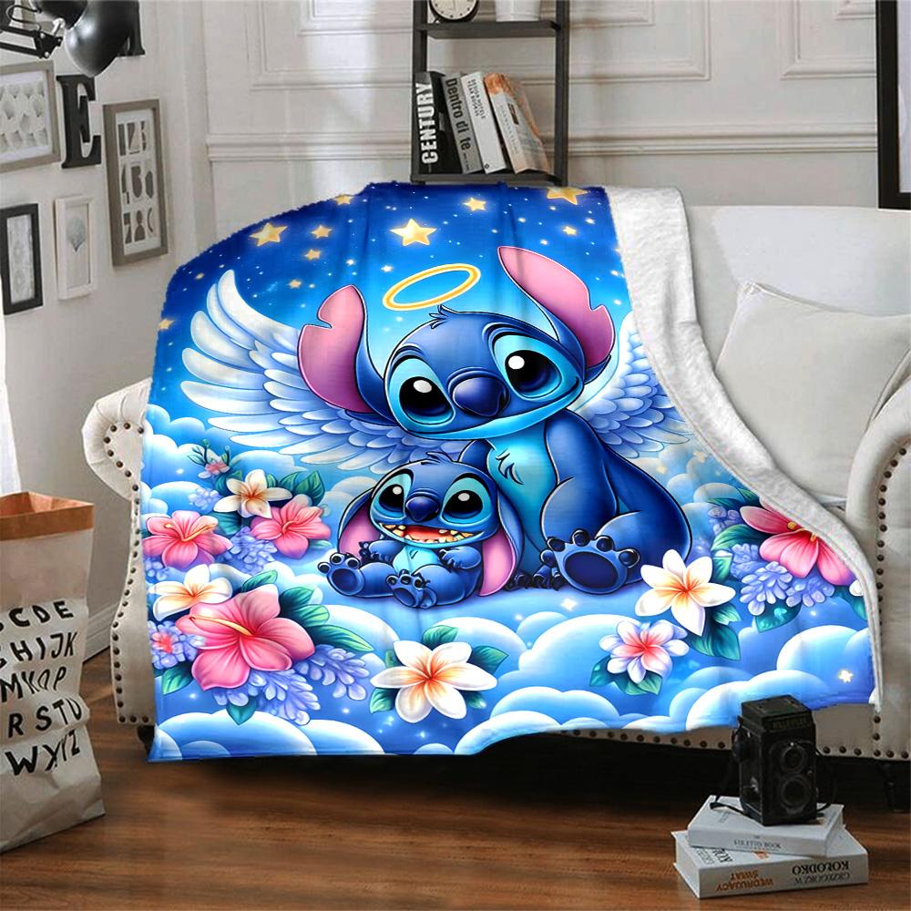 1pc S-Stitch16 Blanket, Gift, for Men and Women, Soft Blanket, Good for Sofa Bed Couch Travel, Lightweight Flannel Blanket