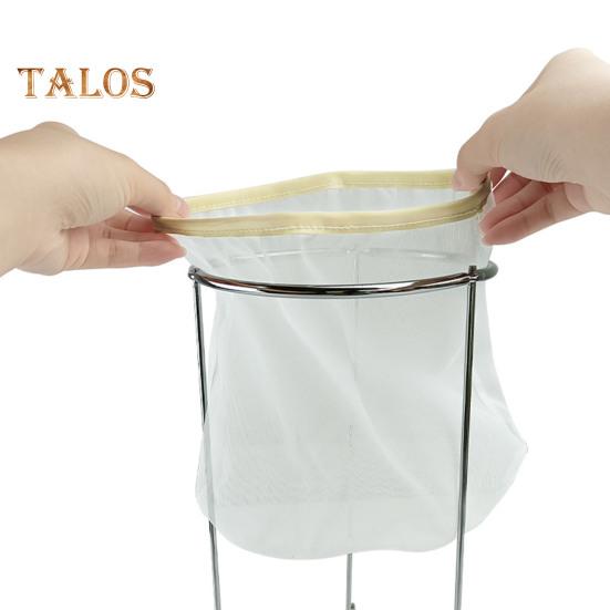 Stainless Steel Jelly Strainer Stand with Nylon Reusable Filter Bag Stable Triangular Design Kitchen Filter Holder for Nut Milk Juices Cheese Yogurt