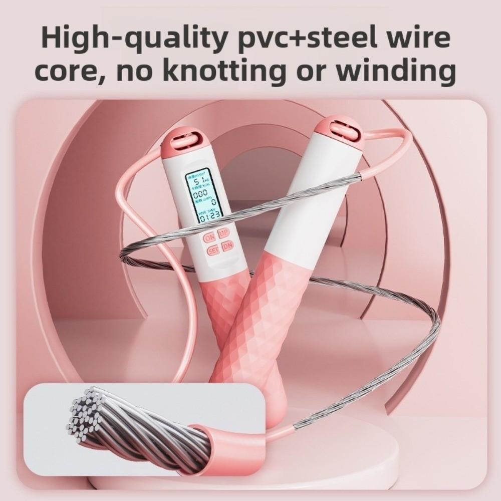 Anti-Skid Ropeless Jump Rope Cordless Digital Skip Rope Portable Counting Skipping Rope Home Use