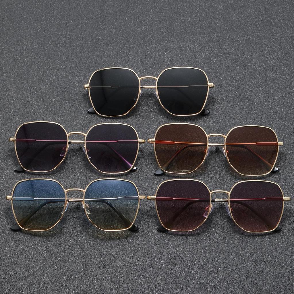 Gradient Metal Large-Frame Polarized Sunglasses for Couples: Stylish Men's and Women's Eyewear