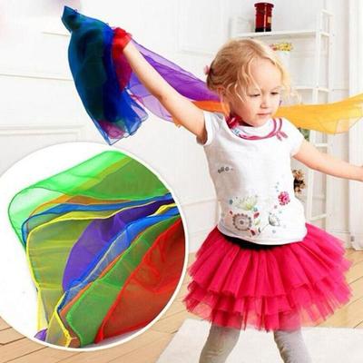 6 Colors Thin Square Scarf Shawl Pure Colored Nylon Scarf Outdoor Game Props Concert Festival Party Souvenirs Carnival Gifts ZYF