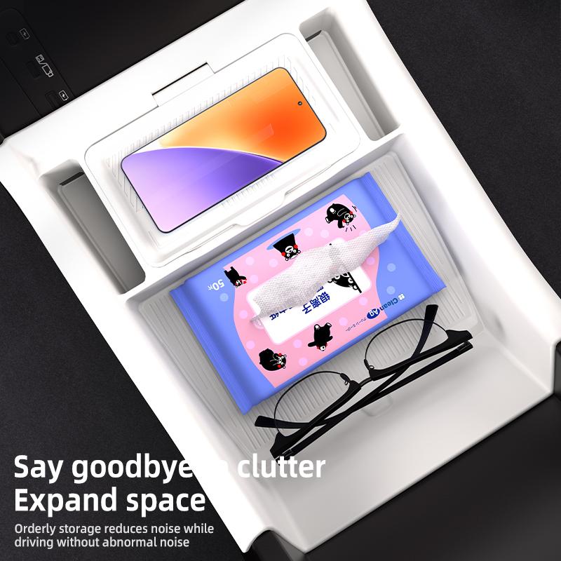 For Denza N8L N9 2024 2025 Storage Box Center Armrest Hidden Box Cup Holder Organizer Interior Accessories