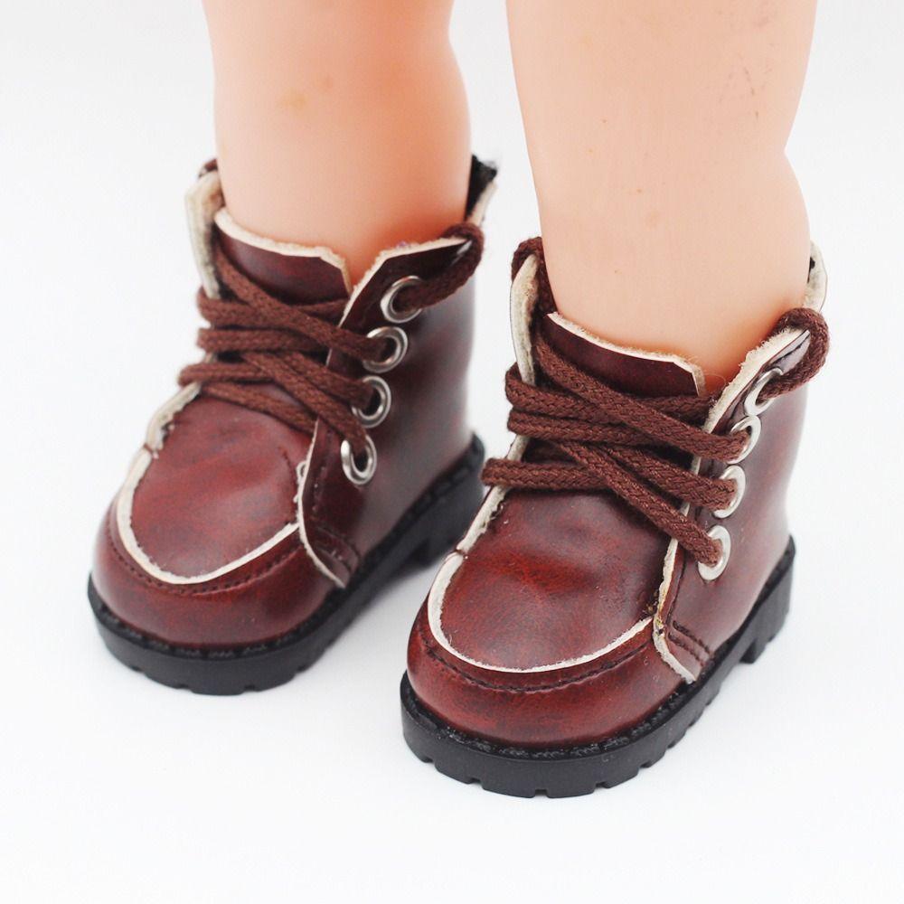 20cm Cotton Doll Shoes Clothes Accessories For 1/12 Dolls PU Leather College Style Shoes Doll Fashion Boots DIY Doll Gift Toys