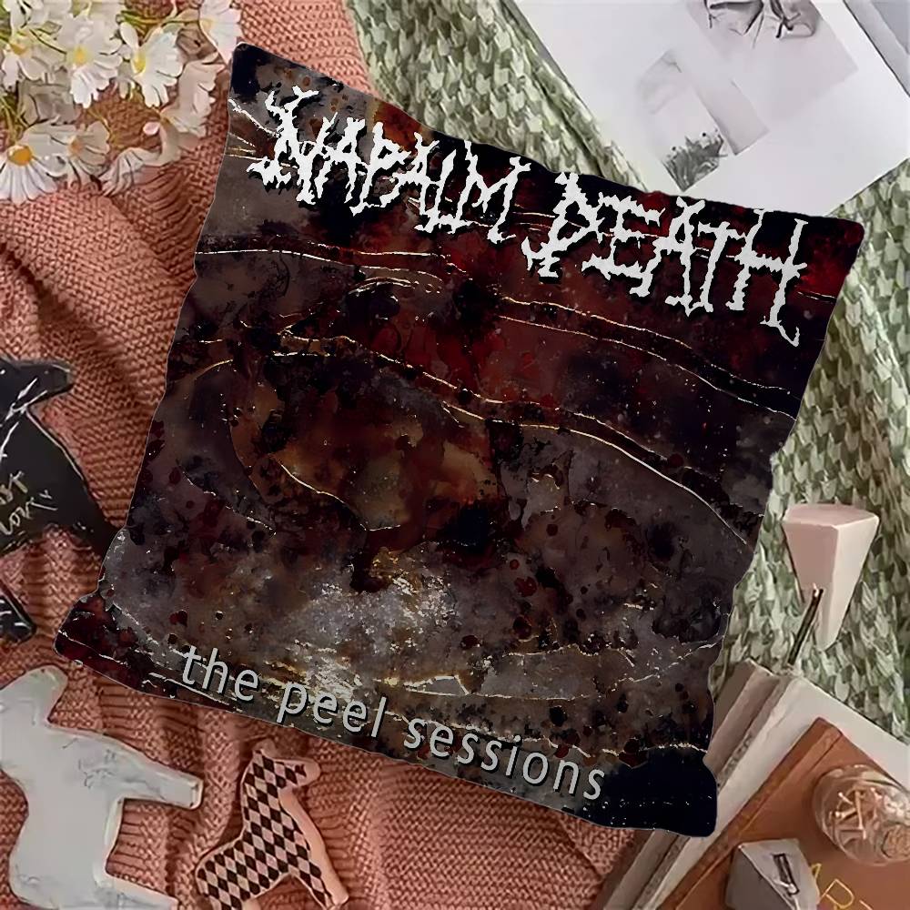 Heavy Rock Band-Napalms-Deaths Pillow Covers Cartoon Sofa Decorative Home Double-sided Printing Short Plush Cute Cushion Cover
