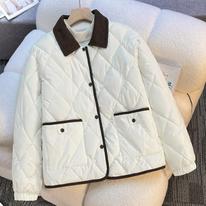 

Модные зимние женские парки Толстая теплая куртка Свободные женские пальто L бежевый