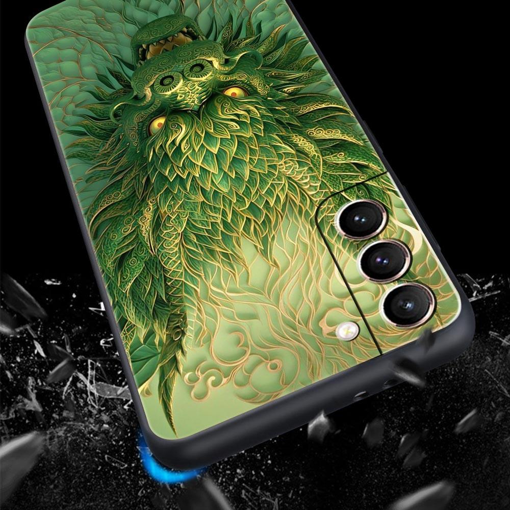 Chinoiserie Loong Flower Dragon Phone Case Cover for Samsung Galaxy S26 S25 S24 S23 S22 S20 S21 FE Ultra S25 Edge Plus Soft TPU