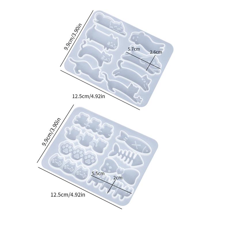 2Pcs Diy Dropper Animal Series Hair Clip Silicone Mold, Kitten Earrings Pendant, Earring Mold