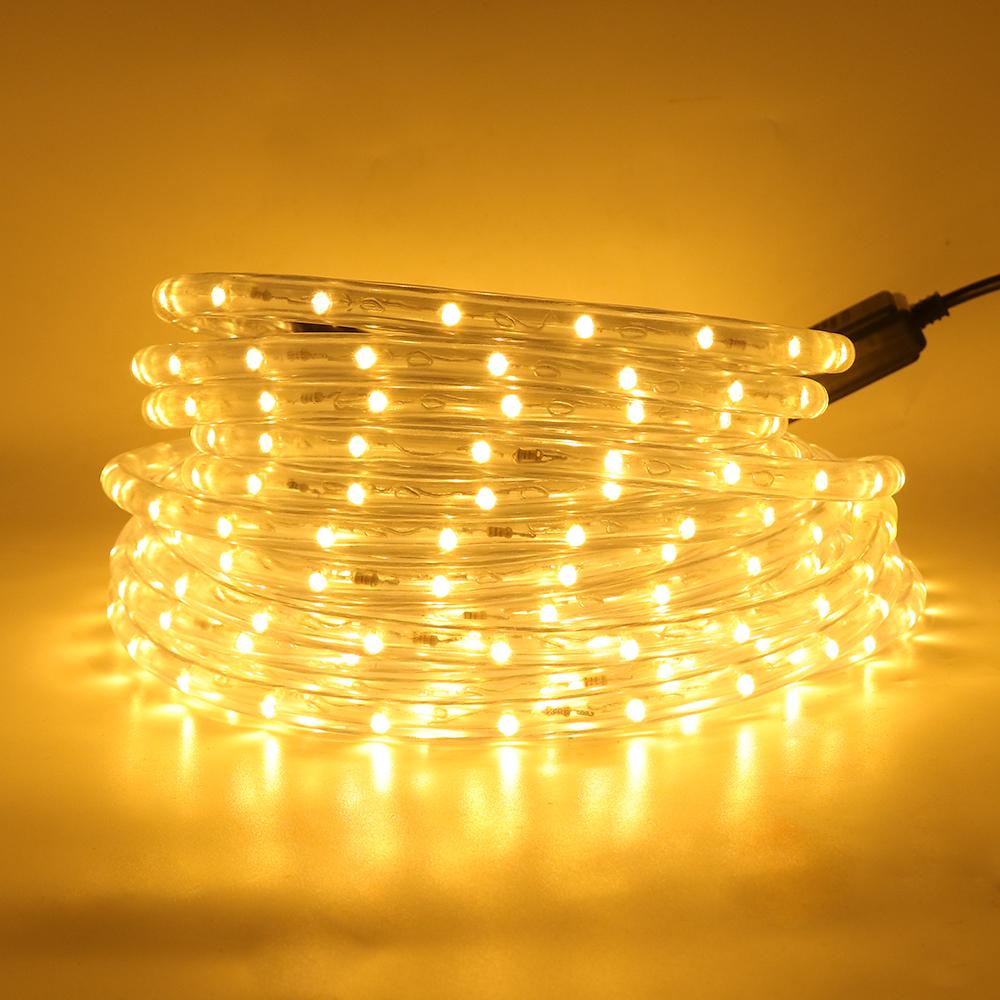 

AC 220V 110V Rainbow Tube Neon Strip Waterproof Flexible Ribbon Tape Rope Fairy Light For Home Garden Decoration US Plug 110V&1m теплим білим кольором