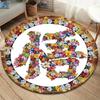 AnimeTotem Round Area Rug,Carpet Rug for Living Room Bedroom Sofa Playroom Decor,Non Slip Floor Mat