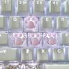1 Pc Handmade Translucent Pink Blue Cat Claw Resin Keycaps Cross Axis Mechanical Keyboard Keycap Decoration ESC WASD Keycaps