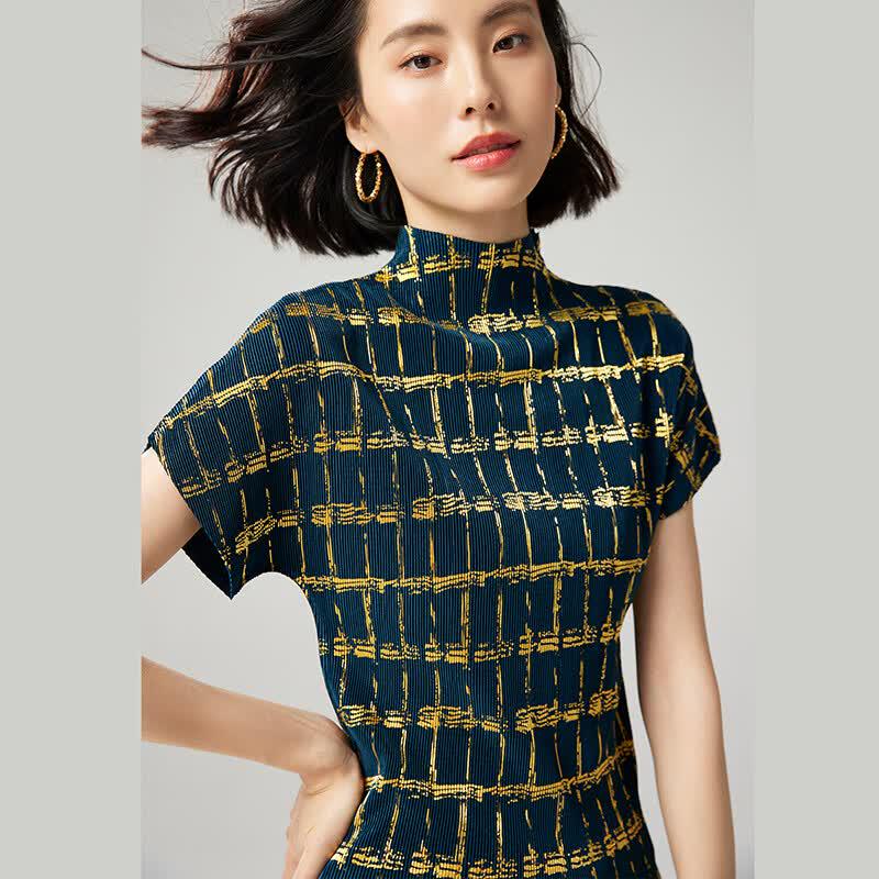 Wudao Women s Retro Plaid Short-Sleeve T-Shirt L