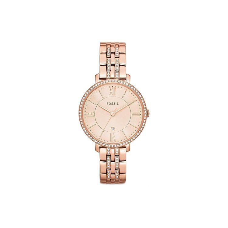 Fossil Jacqueline Series Watch Quartz Movement Stainless Steel Strap 36Mm Rose Gold Dial Women watches ES3546 Rose Gold Watch Dial