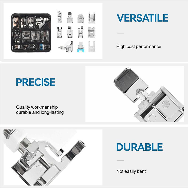 

Набор прижимных лапок для швейной машины, 11 шт., лапки для подгибки края, лапка для потайной молнии для швейной машины с низким хвостовиком серебряный