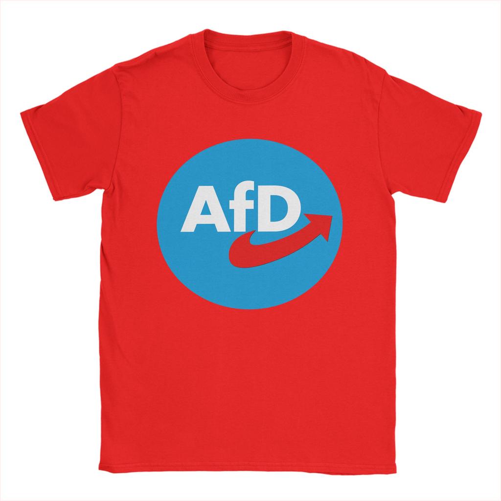 Aufkleber AfD Logo Baumwoll T-Shirt Für Mann Sommer Vintage T-Shirts Rundhals Neuheit T-Shirts Übergroß Bedruckte Oberteile