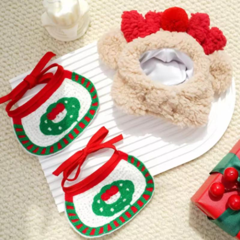 Pet Christmas Costume Reindeer Antler Headband Cosplay Outfit for Dogs Cats Winter Warm Trendy Pet Accessory Christmas Supplies