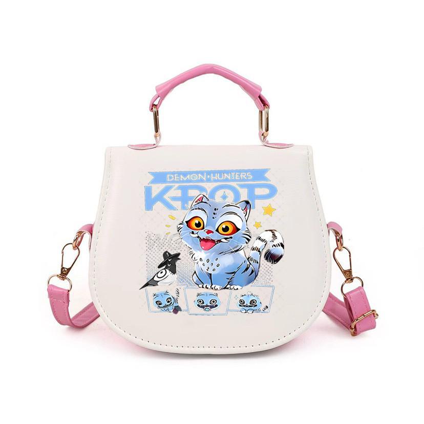 Kids Girls Kpop Rumi Zoey Mira Printed Student Lightweight Crossbody Bag Casual PU Shoulder Bags
