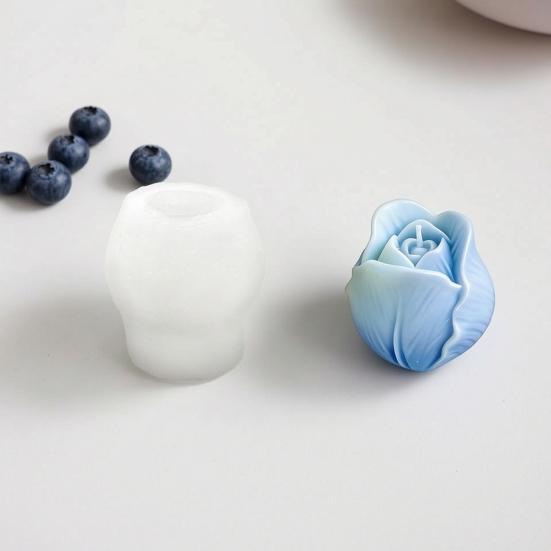Yousheng Tulip Flower Silicone Mold, 3D Floral Candle Making Mold for Soap Fondant Chocolate Wax Resin Craft, Baking Cake Decorating