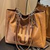 Casual Commuting Tote Bag for Women, Large Capacity Autumn New Simple Texture Shoulder Shopping Bag
