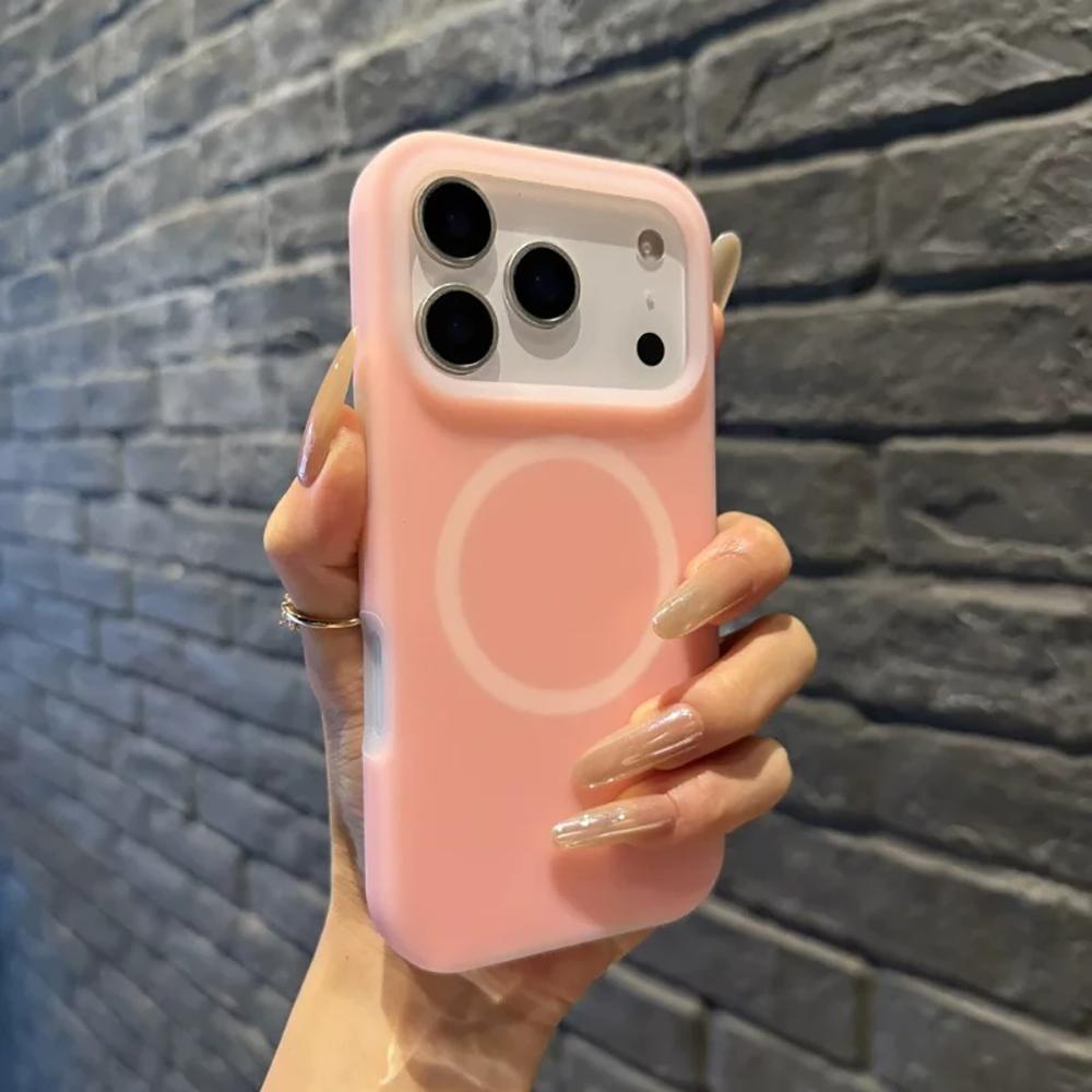 For Magsafe Candy Jelly 2 IN 1 Phone Case For iPhone 17 16 15 Pro Max Soft Silicone Matte Cases For iPhone 14 13 Pro Max Cover