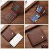 PU Leather Male Leather Purse Large Capacity Men Coin Pocket Portable Men's Short Wallet Travel