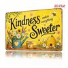 Here Is the Optimized title:nnFarmhouse Bee & Sunflower Tin Sign, Kindness Quote Wall Decor for Kitchen