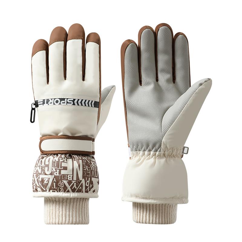 Classic Men Waterproof Windproof Snow Cycle Winter Touch Screen Custom Waterproof Winter Ski Gloves кофейный