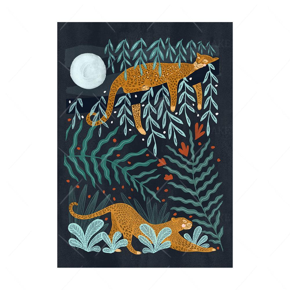 Palm Tree Tropical Botanical Wall Art Canvas Painting Picture Ocean Jellyfish Rainbow Posters Animal Birds Prints for Home Decor