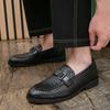 Fashion Luxury Brand Leather Shoes Brown Black Slip On Lattice Pattern Men's Casual Shoes Wedding Office Banquet Casual Loafers for Men