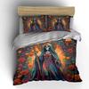 Skeleton Queen with Roses Artwork Bedding Duvet Cover Set  (1*Duvet Cover 2*Pillowcases, Without Duvet Insert)