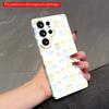 2DFlat Samsung Phone Case Pastel Cats Pattern Phone Case Applicable To Galaxy S22 S23 S24 S25ULTRA S26 A12 A13 A14 A15 A16 A34 A35 A54 A55