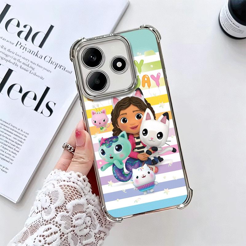 

G-Gabbys Dollhouse Cartoon Plating Phone Case For Xiaomi Redmi Note 14 15 Pro Plus 13 12 11 11S 11T 10 9S 9 5G Anti-Fall Airabag Redmi Note 14 5G