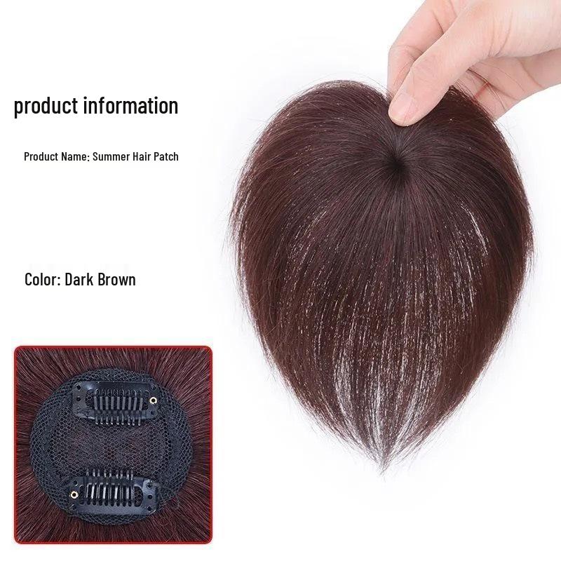 Peruca Curta Cinza para Cobrir Cabelos Grisalhos Feminina: Adesivo Leve para Cabelo de Verão