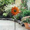 Sunflower Standing Wind Sculpture with Stake Simple Assembly Versatile Sturdy Rotatable for Patio Pathway Windmill Height 116cm